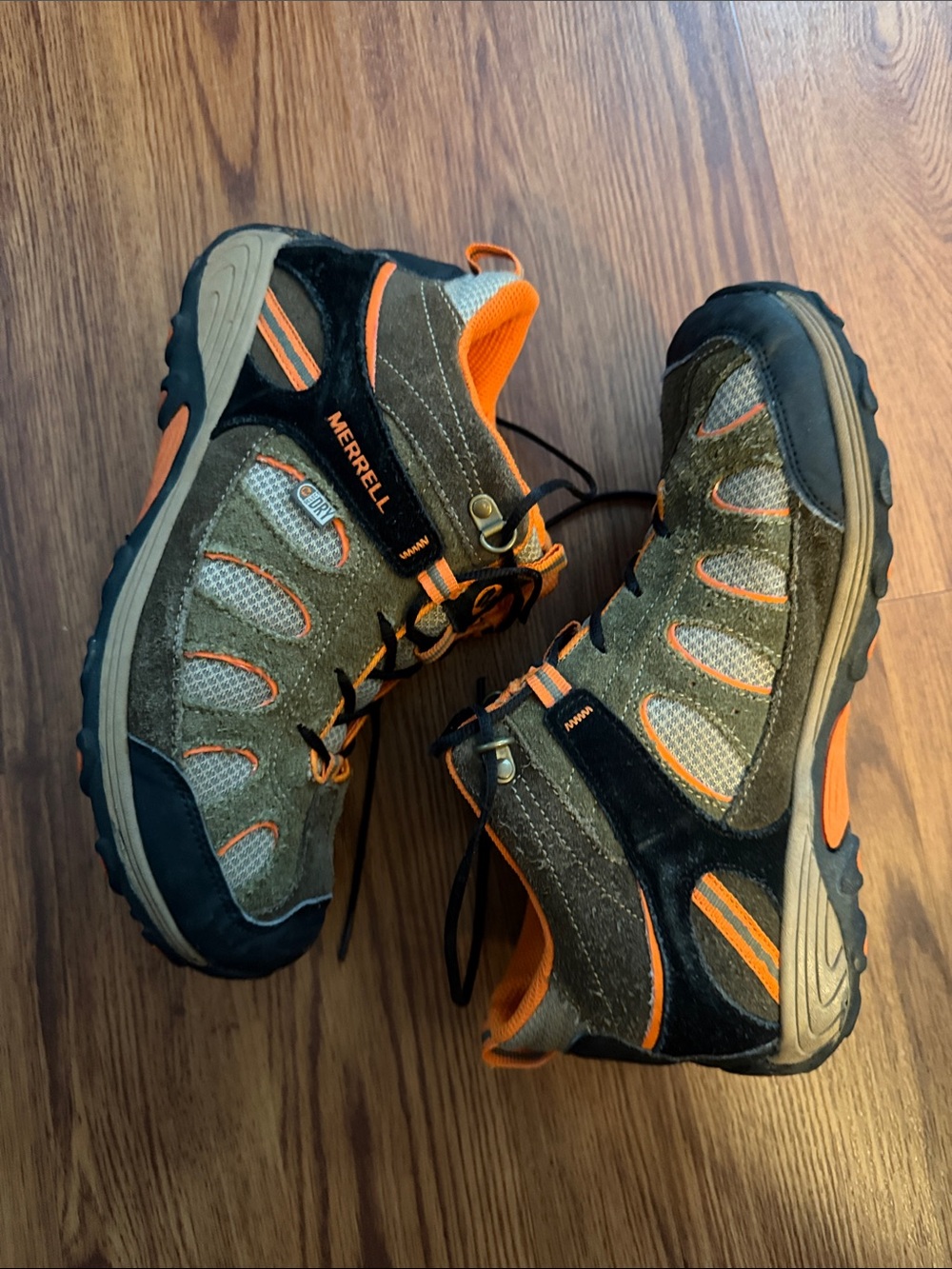 Merrell Men's Olive Green and Orange Trail Sneakers